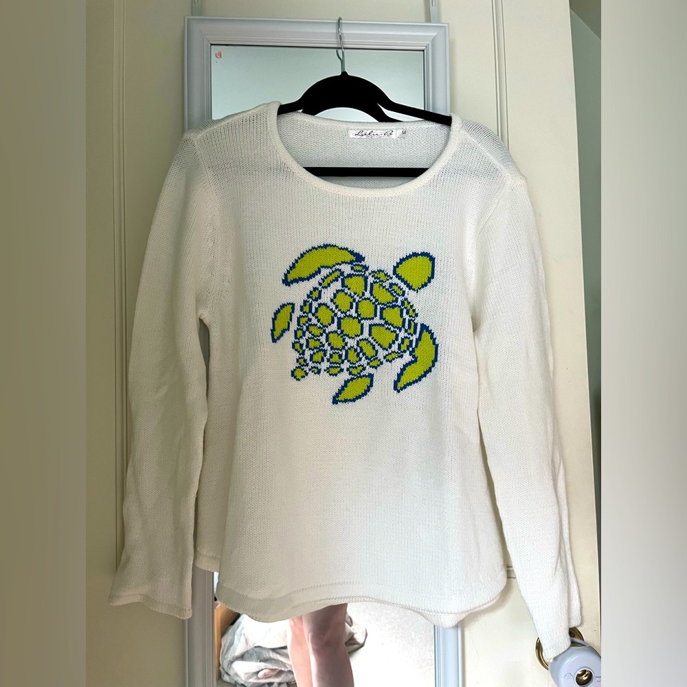 Lulu B Women's Knit Sweater with Sea Turtle Motif